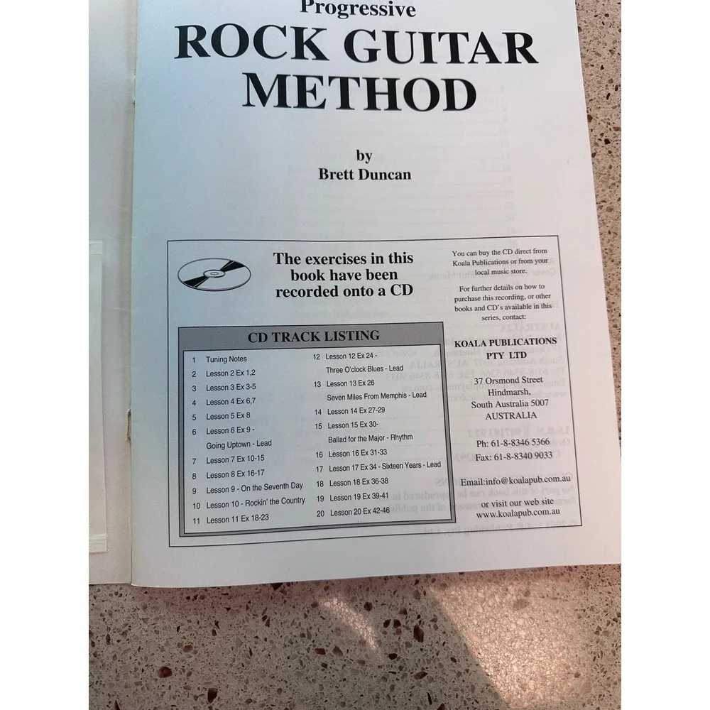 Progressive Rock Guitar Method Brett Duncan Instructional Book with CD Beginner